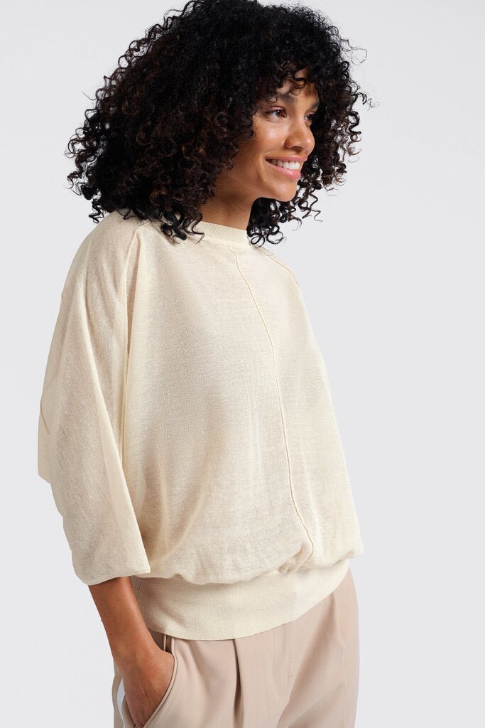 YAYA - Trui Batwing Offwhite Knit - Luxedy