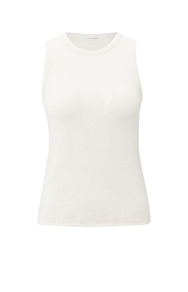 YAYA - Trui Deep V - Neck Sweater & Top Pale Olive Offwhite Knit Melange - Luxedy