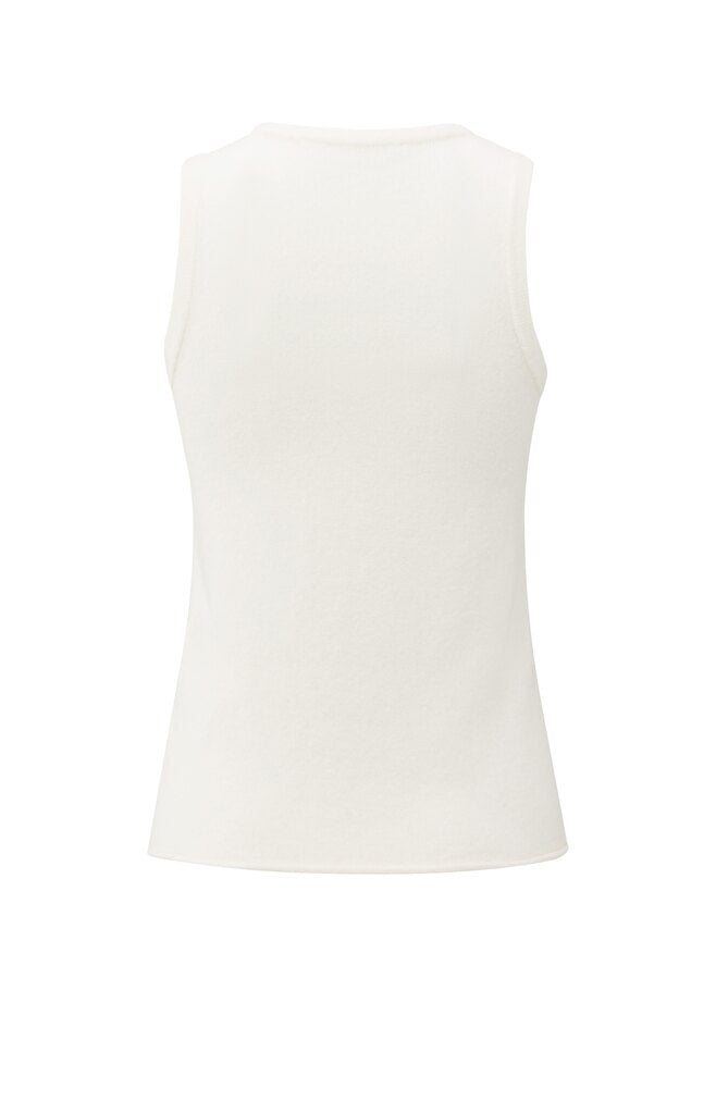 YAYA - Trui Deep V - Neck Sweater & Top Pale Olive Offwhite Knit Melange - Luxedy