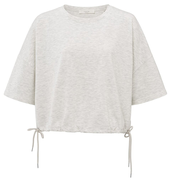 YAYA - Trui Drawstring Sweatshirt Grey Melange - Luxedy