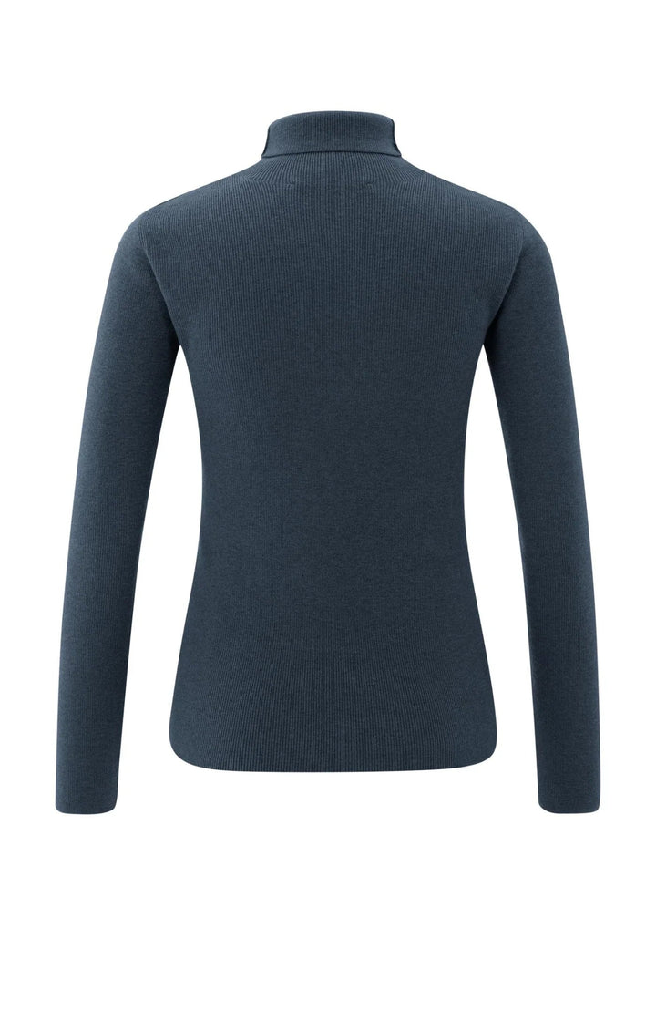 YAYA - Trui Fitted Ribbed Collegiate Blue - Luxedy