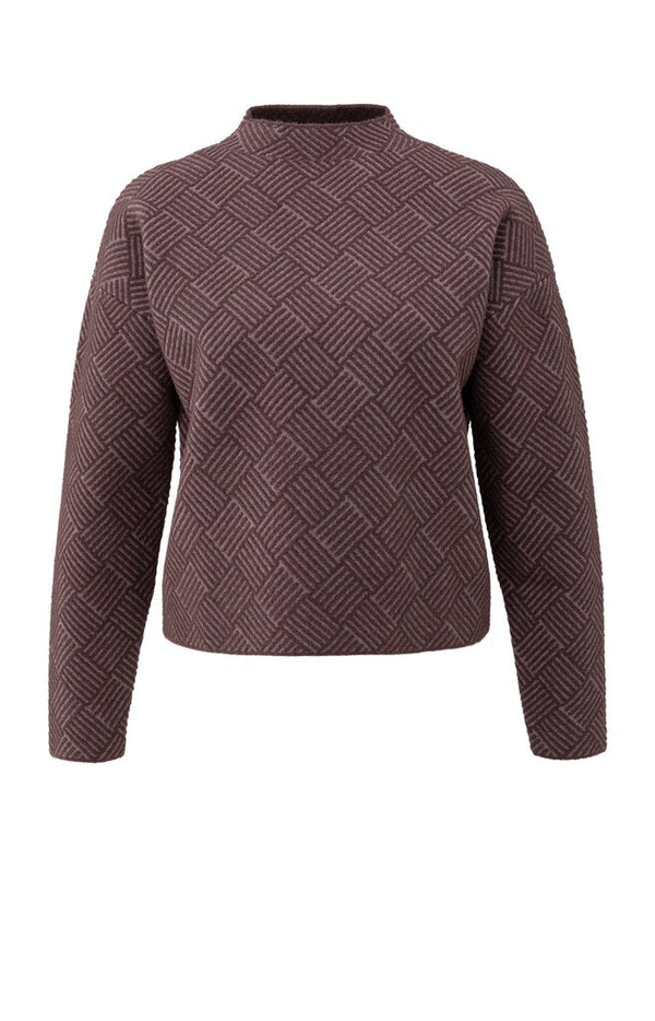 YAYA - Trui Jaquard Fudge Purple Dessin - Luxedy