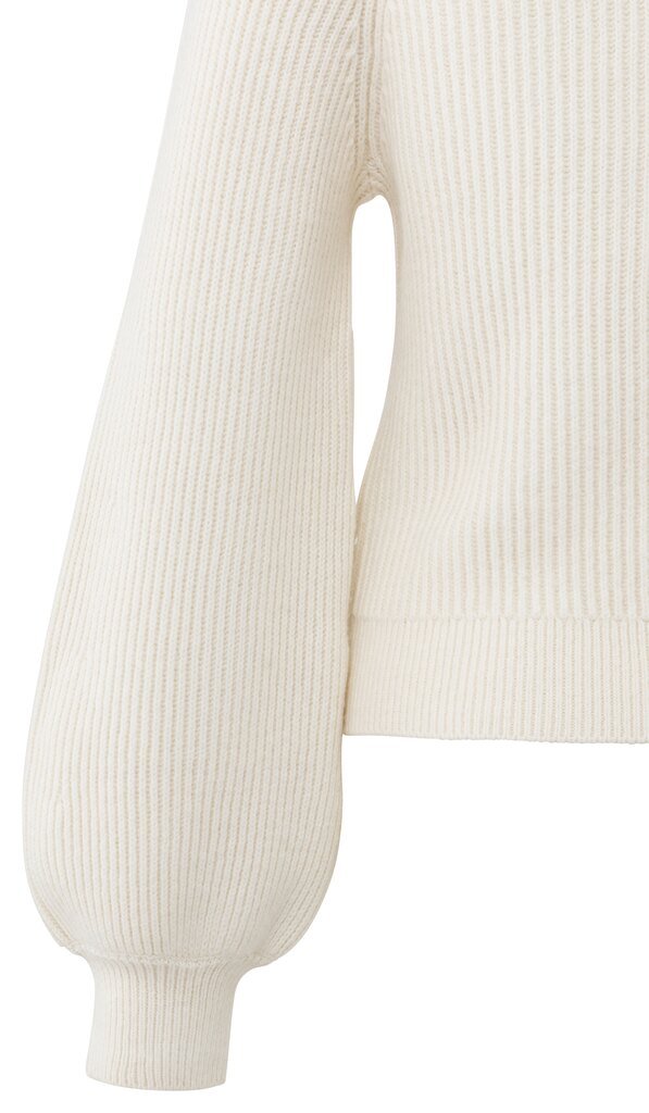 YAYA - Trui Knitted Wide Collar Wool White - Luxedy