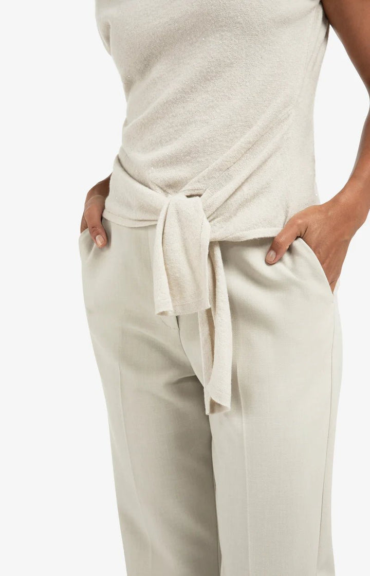 YAYA - Trui Knot Lurex Cloud Grey - Luxedy