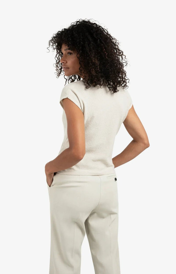 YAYA - Trui Knot Lurex Cloud Grey - Luxedy