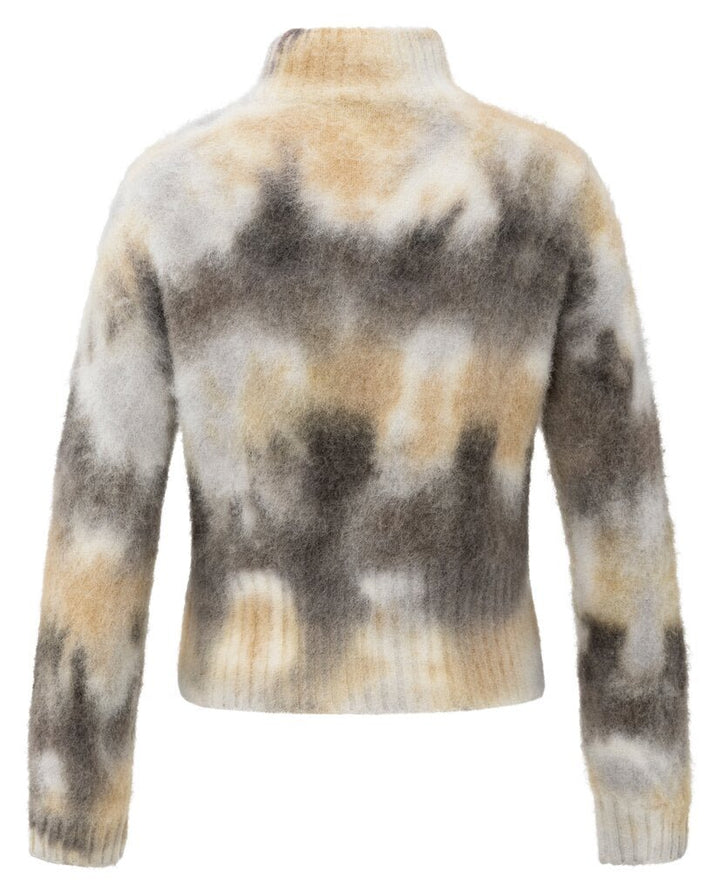 YAYA - Trui Melange Print Alpaca Dark Taupe Grey - Luxedy