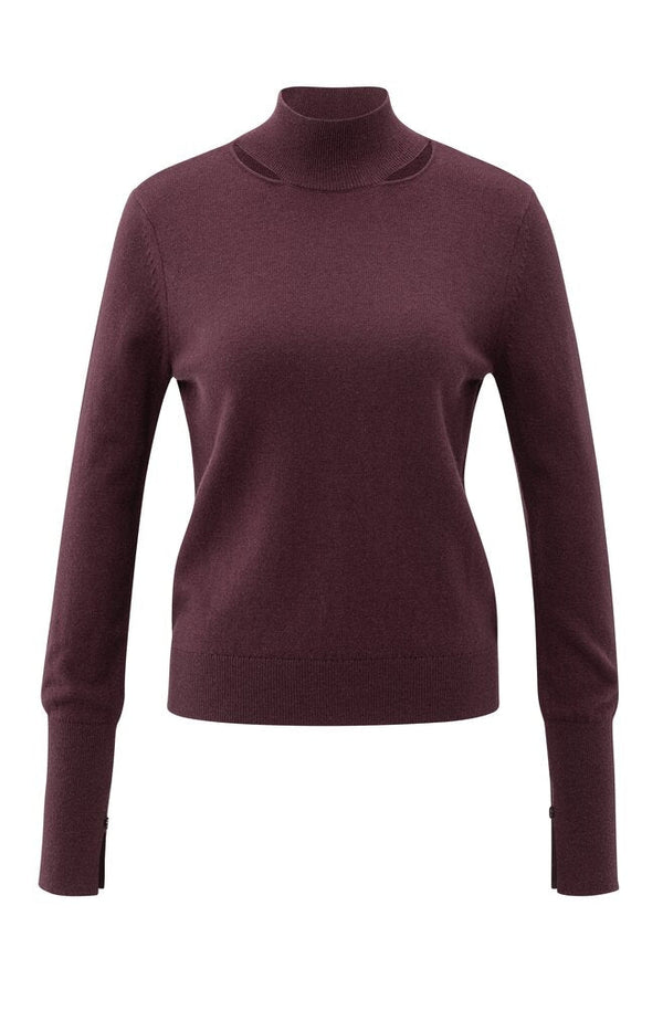 YAYA - Trui Open Neck Fudge Purple - Luxedy