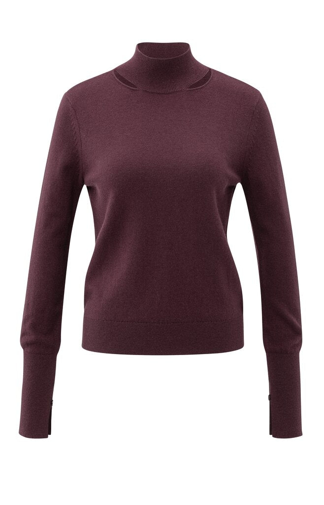 YAYA - Trui Open Neck Fudge Purple - Luxedy