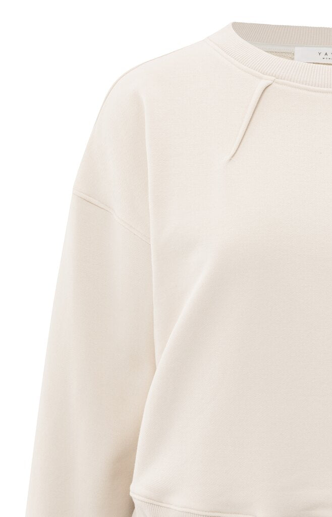 YAYA - Trui Pleat Detail Sweater Chalk White - Luxedy