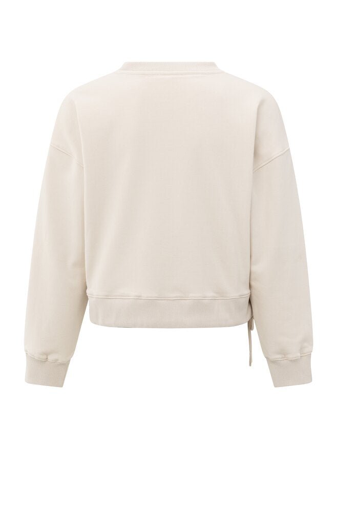 YAYA - Trui Pleat Detail Sweater Chalk White - Luxedy