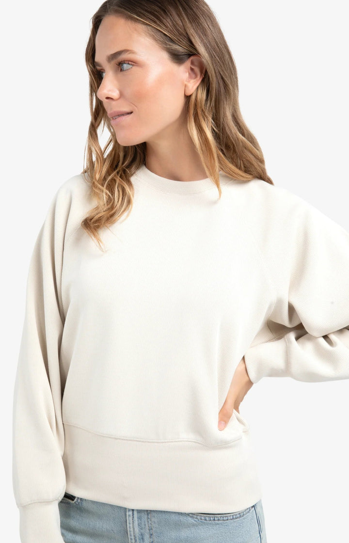 YAYA - Trui Raglan Fine Rib Almond Milk Beige - Luxedy