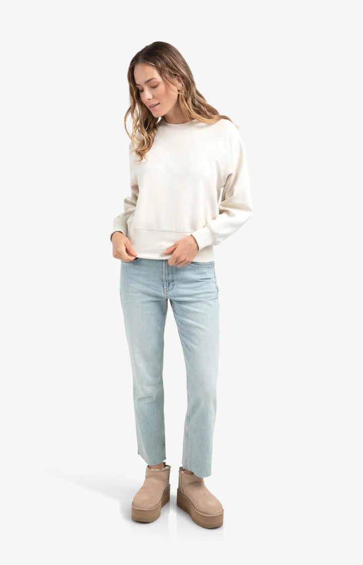 YAYA - Trui Raglan Fine Rib Almond Milk Beige - Luxedy