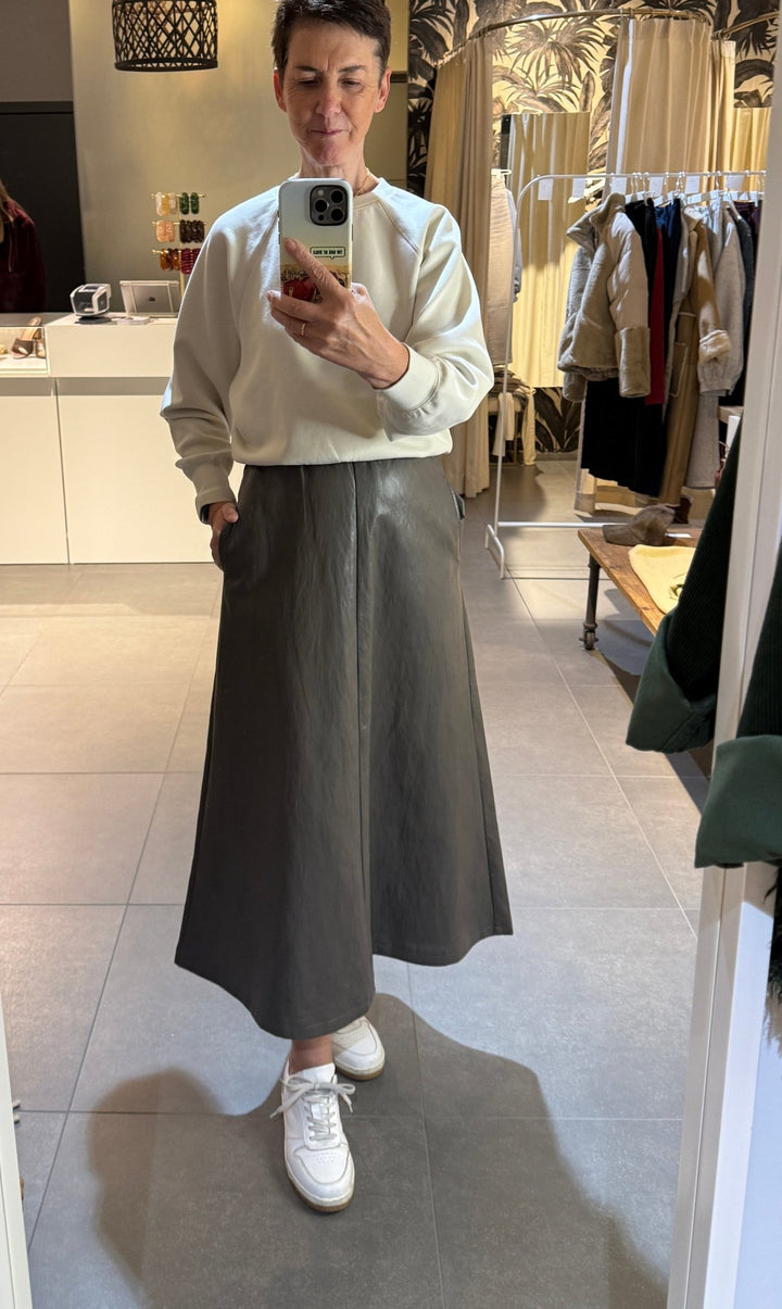 YAYA - Trui Raglan Fine Rib Almond Milk Beige - Luxedy