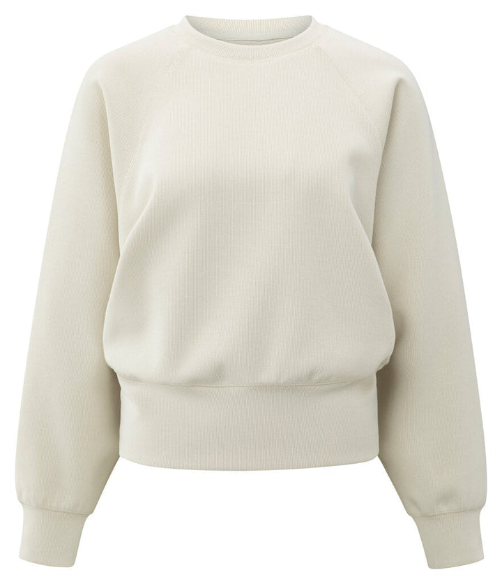 YAYA - Trui Raglan Fine Rib Almond Milk Beige - Luxedy