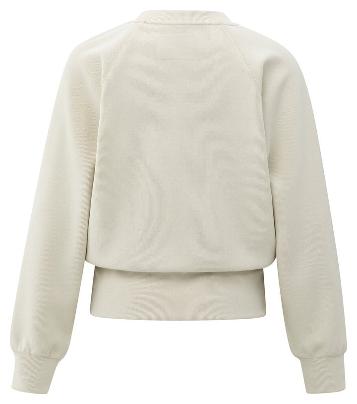 YAYA - Trui Raglan Fine Rib Almond Milk Beige - Luxedy