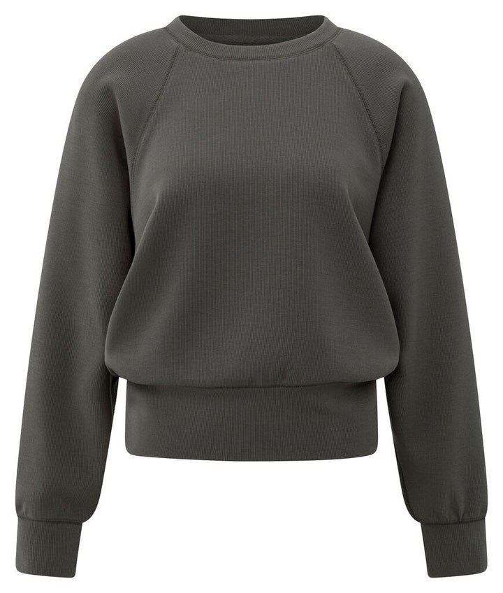 YAYA - Trui Raglan Fine Rib Dark Night Grey - Luxedy