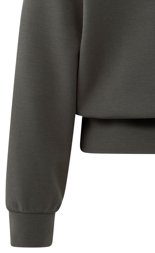 YAYA - Trui Raglan Fine Rib Dark Night Grey - Luxedy