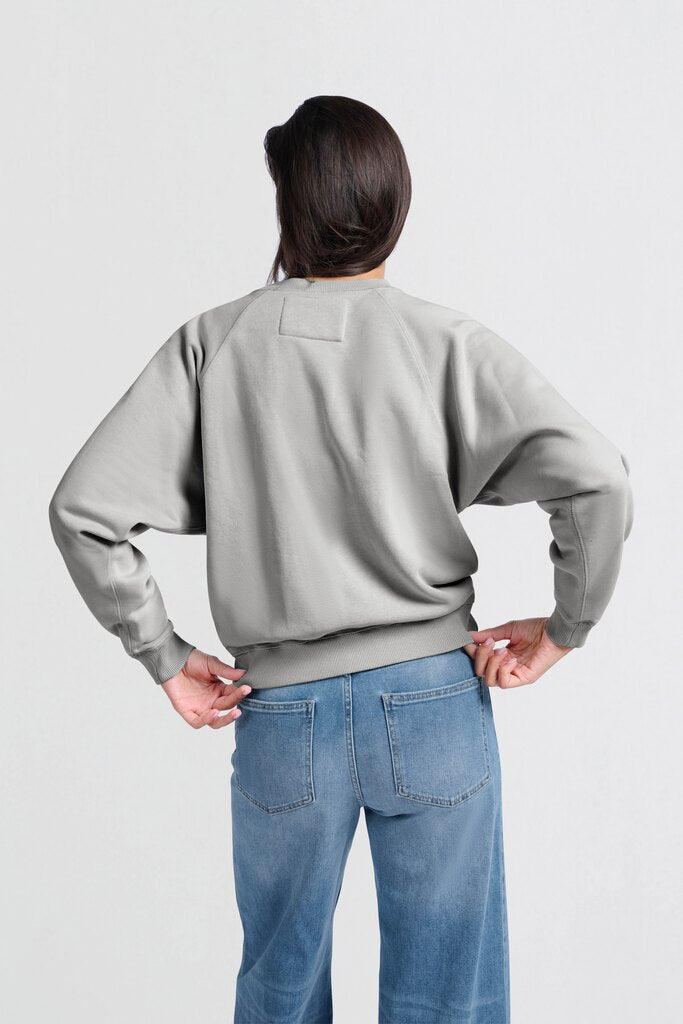 YAYA - Trui Raglan Sweater Harbor Mist Grey - Luxedy