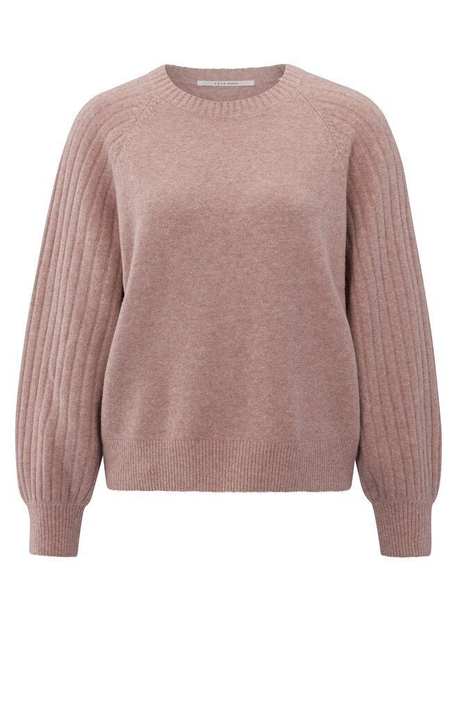 YAYA - Trui Rib Mixed Blush Pink Melange - Luxedy