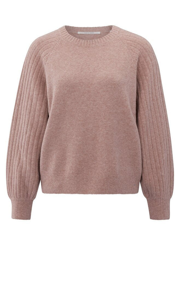 YAYA - Trui Rib Mixed Blush Pink Melange - Luxedy