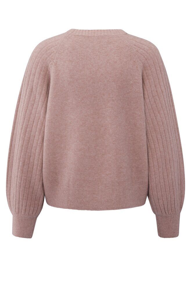 YAYA - Trui Rib Mixed Blush Pink Melange - Luxedy