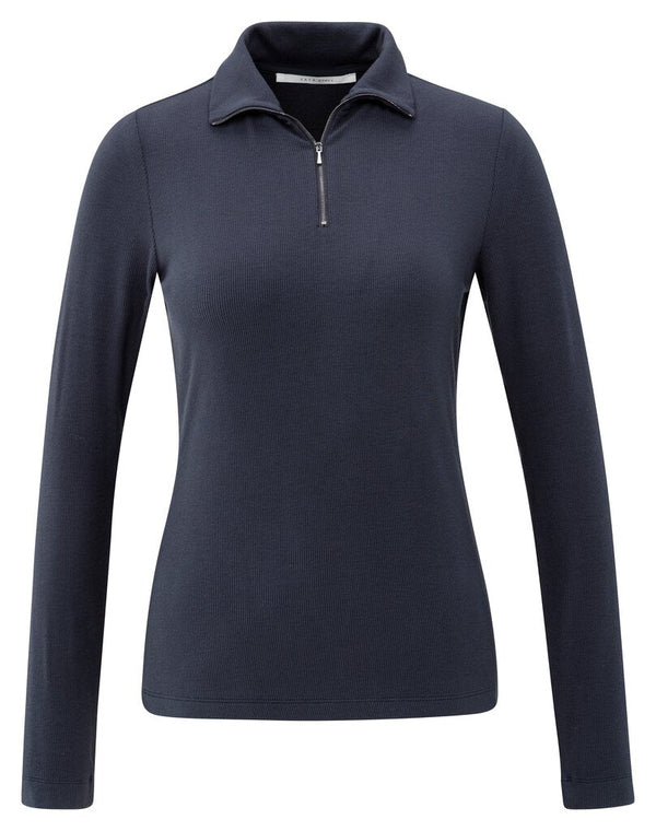 YAYA - Trui Ribbed Long Sleeve Collegiate Blue - Luxedy