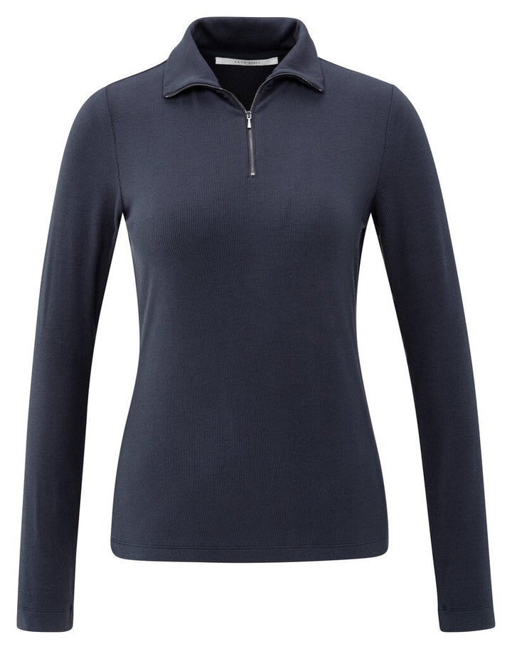 YAYA - Trui Ribbed Long Sleeve Collegiate Blue - Luxedy