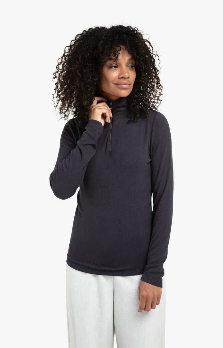 YAYA - Trui Ribbed Long Sleeve Collegiate Blue - Luxedy