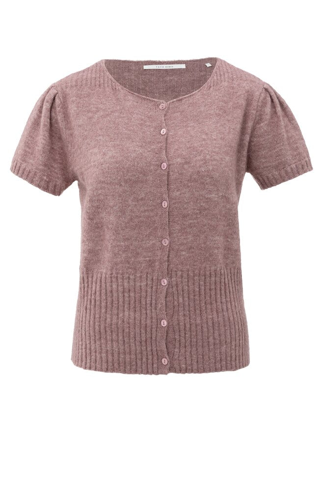 YAYA - Trui Short Sleeve Cardigan Blush Pink - Luxedy