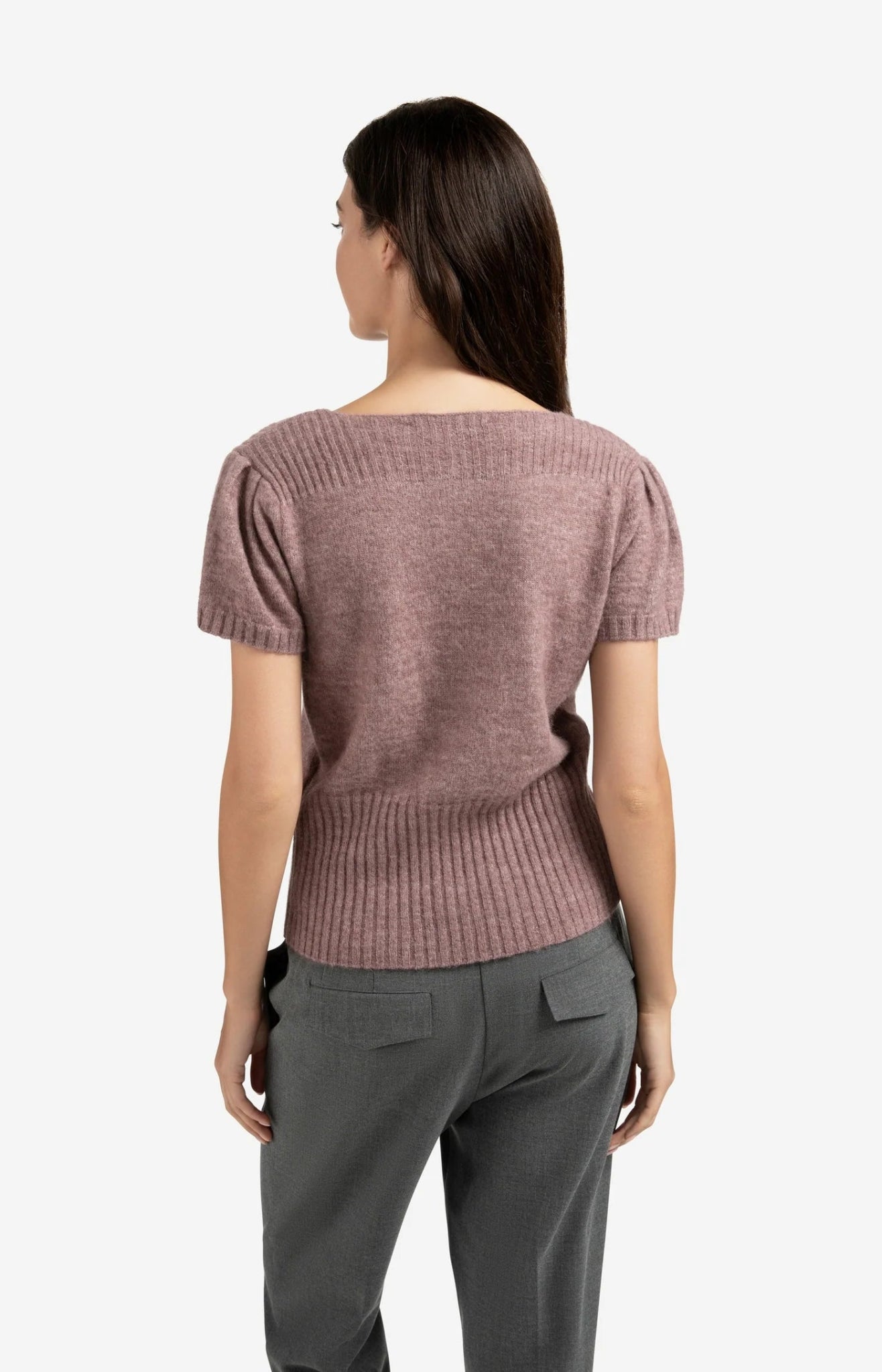 YAYA - Trui Short Sleeve Cardigan Blush Pink - Luxedy