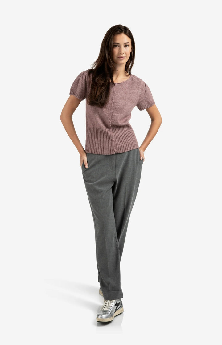 YAYA - Trui Short Sleeve Cardigan Blush Pink - Luxedy