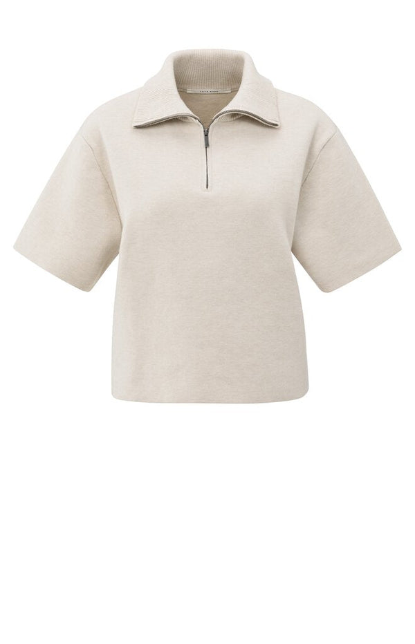 YAYA - Trui Short Sleeve & Collar Chalk White - Luxedy