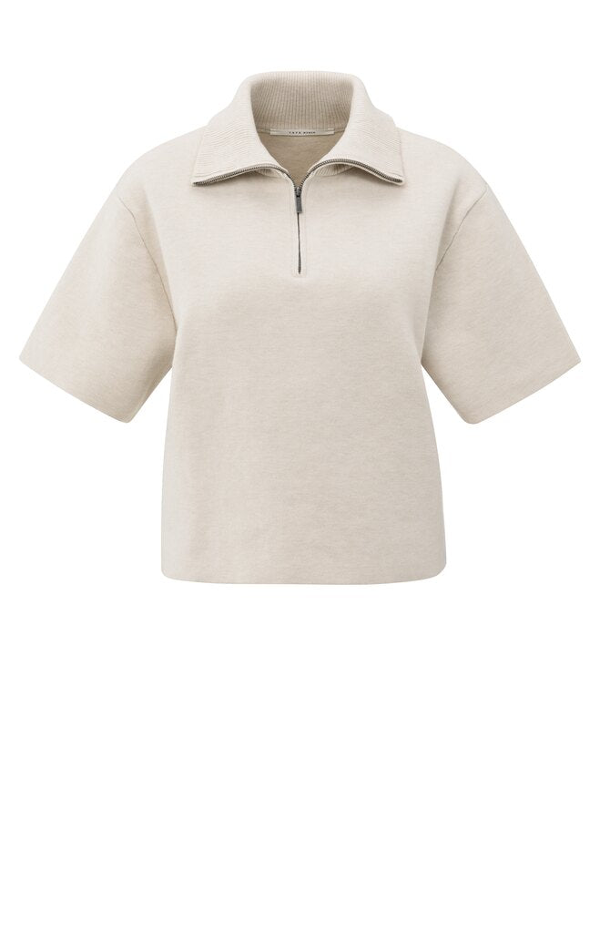 YAYA - Trui Short Sleeve & Collar Chalk White - Luxedy