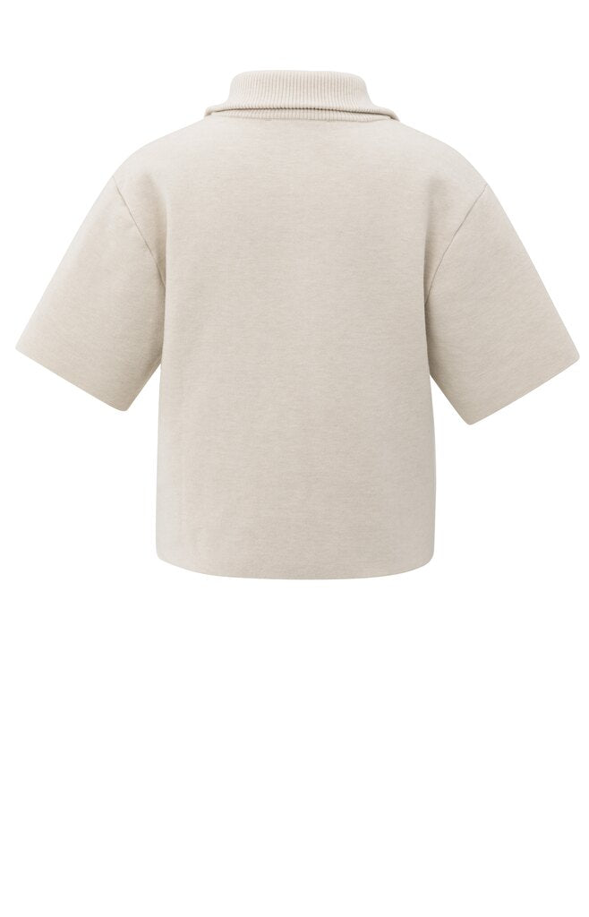 YAYA - Trui Short Sleeve & Collar Chalk White - Luxedy