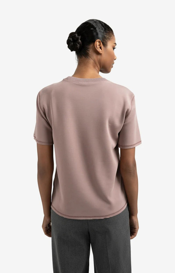 YAYA - Trui Shortsleeve Sweatshirt Blush Pink - Luxedy