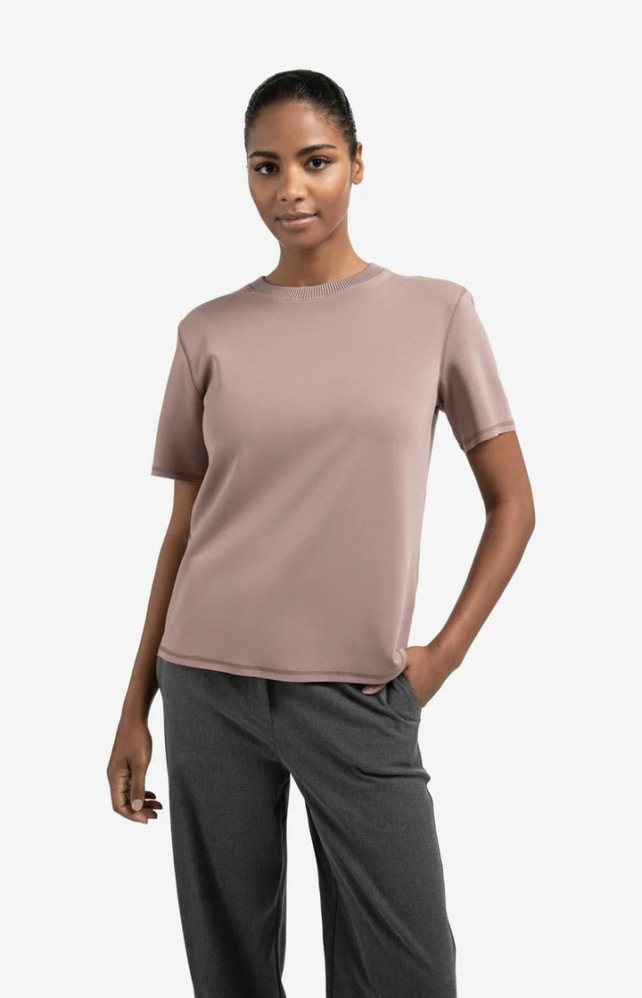 YAYA - Trui Shortsleeve Sweatshirt Blush Pink - Luxedy