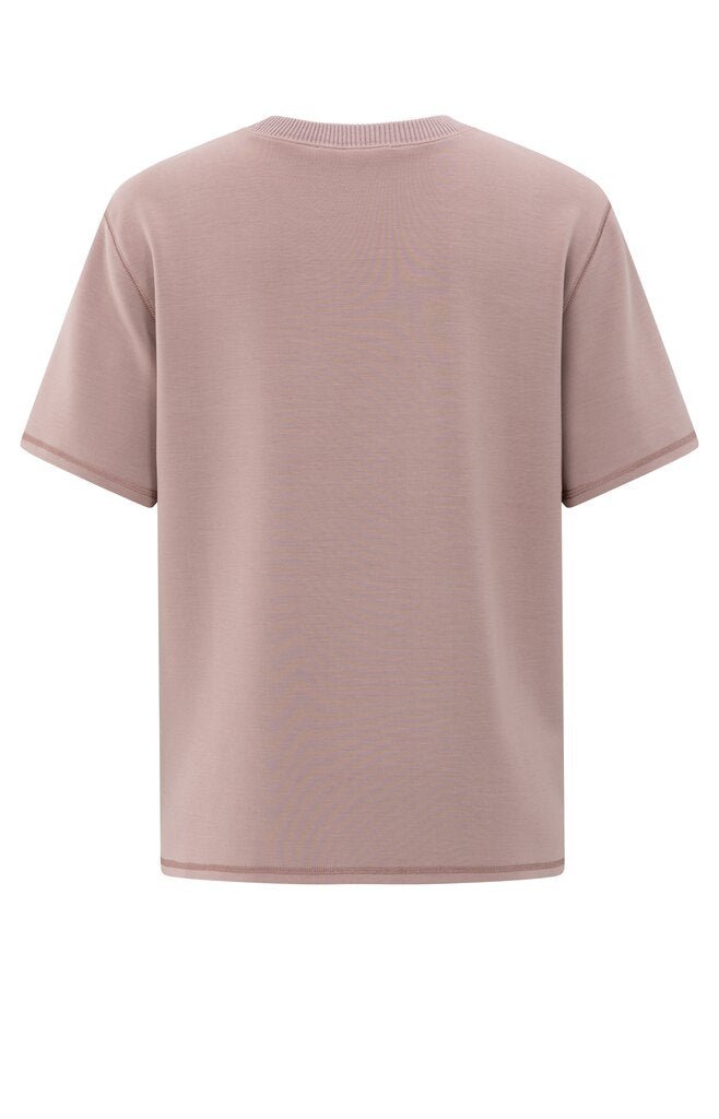YAYA - Trui Shortsleeve Sweatshirt Blush Pink - Luxedy