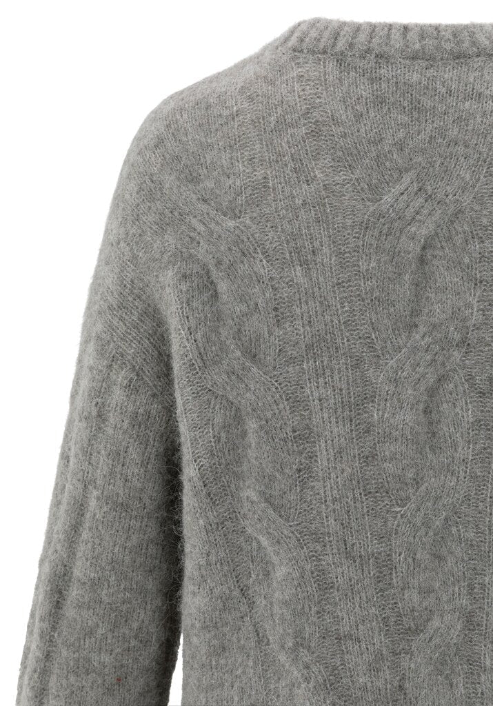 YAYA - Trui Soft Cable Alpaca Taupe Grey Melange - Luxedy