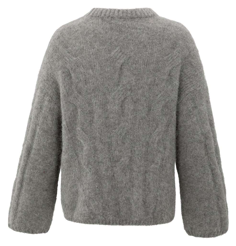 YAYA - Trui Soft Cable Alpaca Taupe Grey Melange - Luxedy