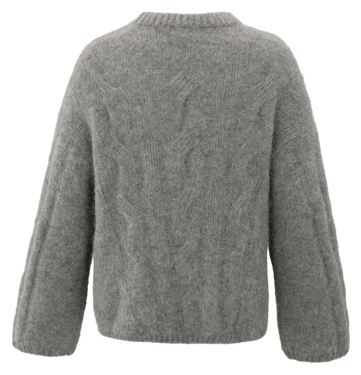 YAYA - Trui Soft Cable Alpaca Taupe Grey Melange - Luxedy