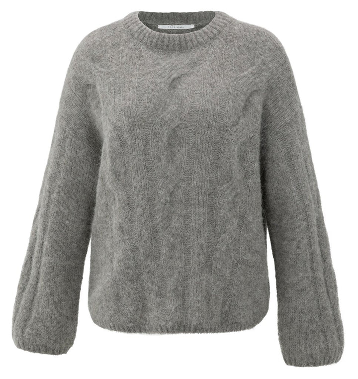 YAYA - Trui Soft Cable Alpaca Taupe Grey Melange - Luxedy