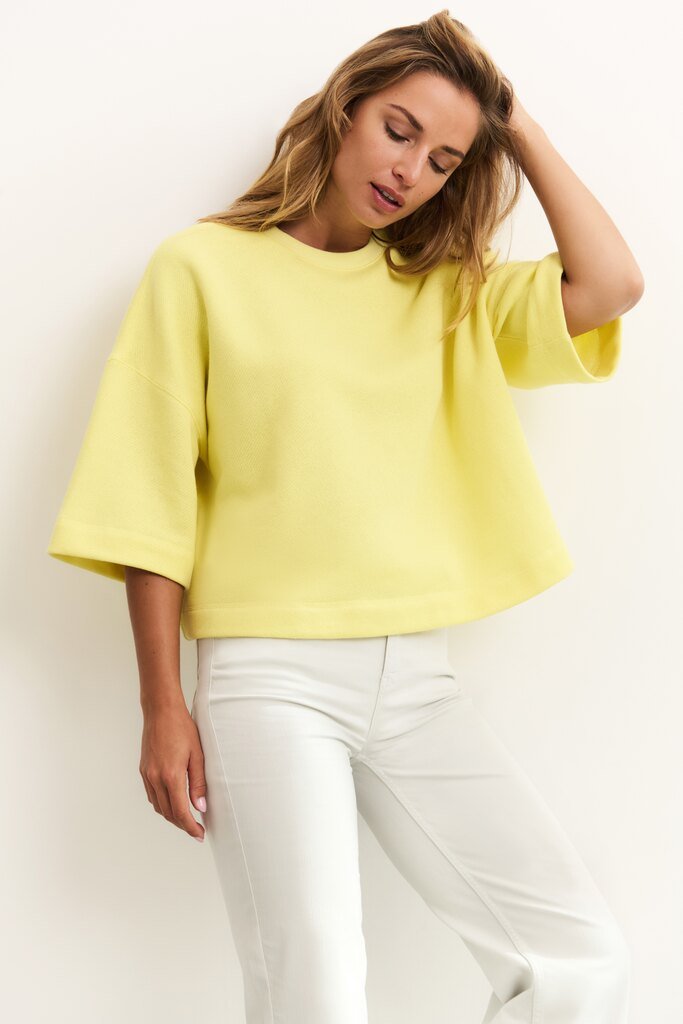 YAYA - Trui Sweatshirt Relaxed Lemon Grass Yellow - Luxedy