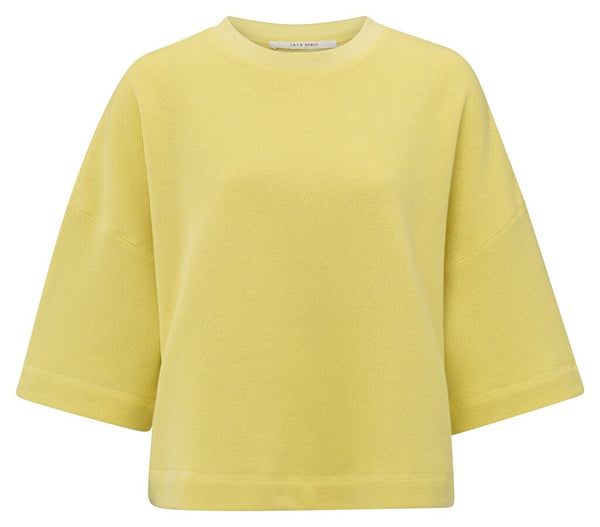 YAYA - Trui Sweatshirt Relaxed Lemon Grass Yellow - Luxedy