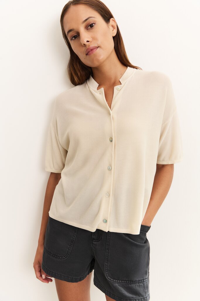 YAYA - Trui Textured Cardigan Summer Sand - Luxedy