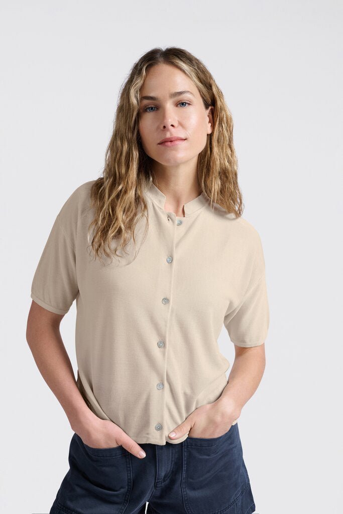 YAYA - Trui Textured Cardigan Summer Sand - Luxedy