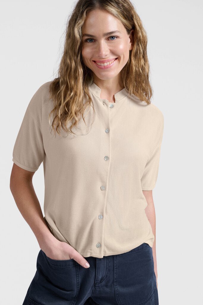 YAYA - Trui Textured Cardigan Summer Sand - Luxedy