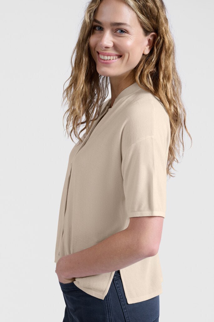 YAYA - Trui Textured Cardigan Summer Sand - Luxedy