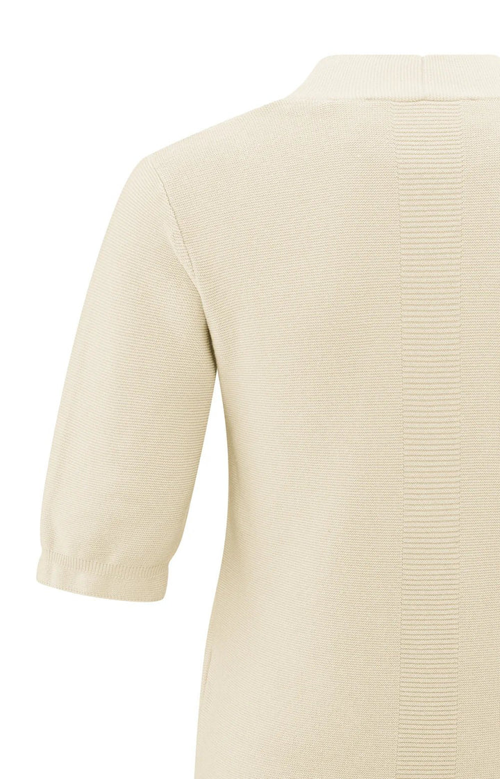 YAYA - Trui V - Neck Offwhite Knit - Luxedy