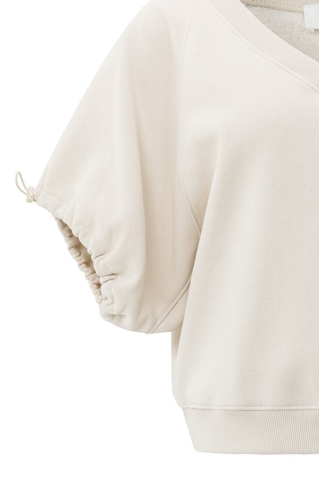 YAYA - Trui V - Neck Sweater Chalk White - Luxedy