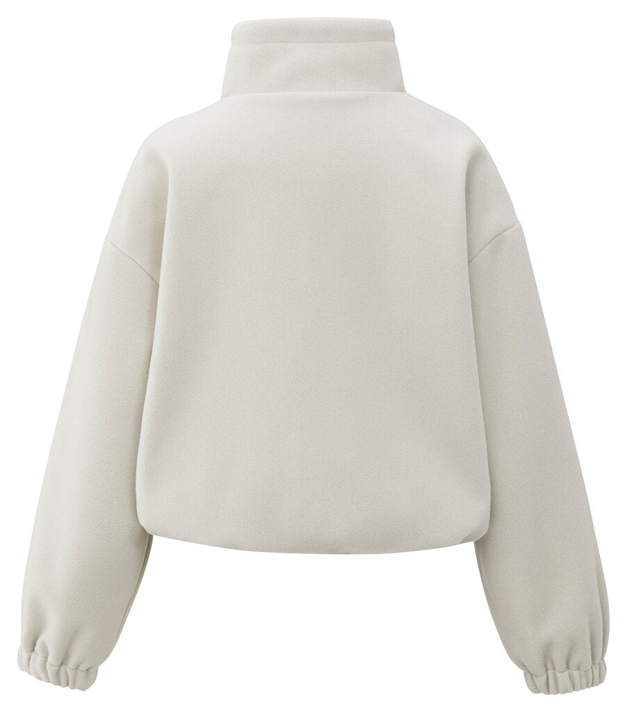 YAYA - Trui Zip Collar Cloud Grey Melange - Luxedy
